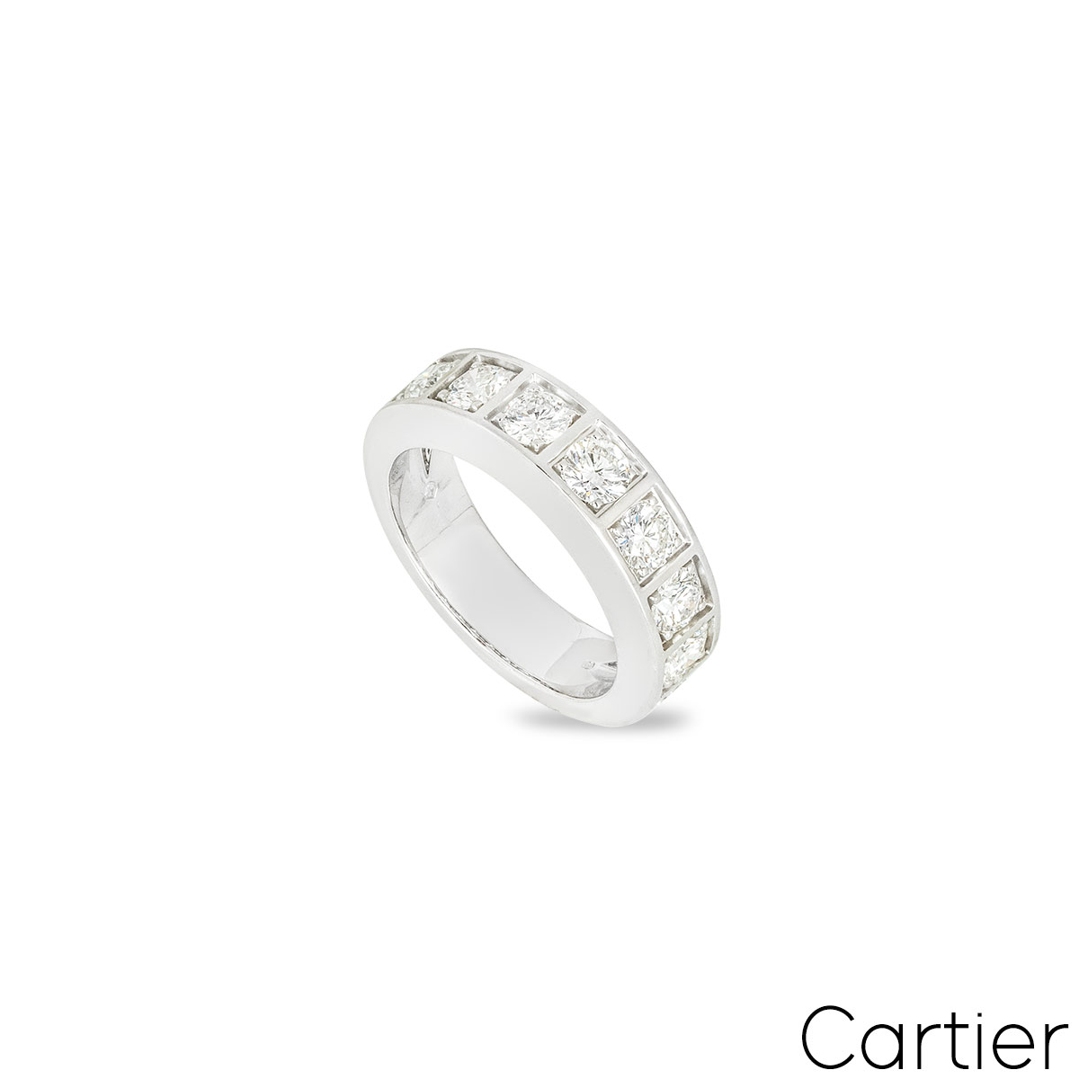 Cartier White Gold Diamond Half Eternity Ring 1.35ct